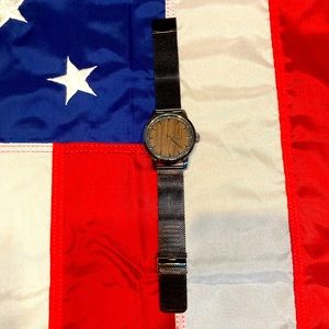 Mens Goodfellow & Co 44mm Black/Brown Stainless Steel Watch